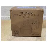 EOX Ceramic with Copper Faucet Dog & Cat Water Fountain, White, 71-oz