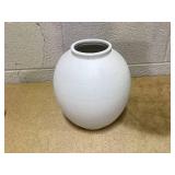 Large White Ceramic Vase - 9.8 Inch Rustic Farmhouse Vase for Home Decor, Minimalist Tall Vases for Living Room, Table, Bathroom, Holiday & Weddings (Sandstone White)