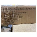 Colima Floating Shelves for Wall Brown Wood Shelf for Bedroom, 36 Inch, 1.3" Thick Floating Book Shelves Set of 3