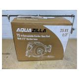 Retractable Garden Hose Reel, 1/2 in 75+6ft, Heavy Duty Wall Mounted Water Hose Reel