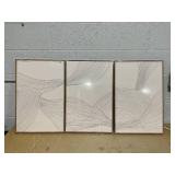 Large Modern Minimalist Wall Art Framed Neutral Abstract Wall Decor 24x36 Inch Set of 3
