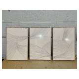 Large Modern Minimalist Wall Art Framed Neutral Abstract Wall Decor 24x36 Inch Set of 3