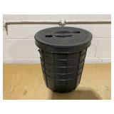 Perforated Sump Basin Perforated Sump Pump Bucket with 40 Drilled Holes for Crawl Spaces, Yards, Patios and Driveways(Black,13 x 11.4 x 15 Inch)+