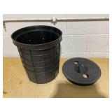 Perforated Sump Basin Perforated Sump Pump Bucket with 40 Drilled Holes for Crawl Spaces, Yards, Patios and Driveways(Black,13 x 11.4 x 15 Inch)+