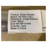 NUTRO CHILL Blackout Roller Blinds, Window Shades Blackout with Thermal Insulated, UV Protection Fabric Window Shades for Home and Office, Easy to Install(48" W x 68" L, Black)