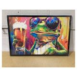Large Graffiti Frog Wall Art for Living Room, Mesures 36" x 24"