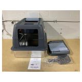 XXXL Stainless Steel Litter Box with Lid,Extra Large 28"L*20"W*18.1"H Metal Cat Litter Box