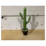 momoplant Artificial Cactus Succulent Plant, 24 Inch Tall Faux Fake Desert Cacti Plant with Black Planter