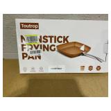 Non-Stick Copper Square Frying Pan, 12" Chef Skillet with Ceramic Coating, Oven Dishwasher Safe, PFOA-Free, Home Use for All Stoves