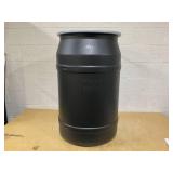 Eagle 55 Gallon Plastic Drum with Lid, Metal Lever-Lock, 36.4"x22.5", Open Head Lab Pack Drum Made of Durable, Lightweight HDPE, Withstands Weather and Chemicals, Made in USA, Black, 1656MBLK