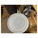 Eagle 55 Gallon Plastic Drum with Lid, Metal Lever-Lock, 36.4"x22.5", Open Head Lab Pack Drum Made of Durable, Lightweight HDPE, Withstands Weather and Chemicals, Made in USA, Black, 1656MBLK