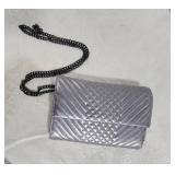Vince Camuto Silver Quilted Handbag Purse