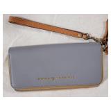 Dooney & Bourke Gray Leather Wristlet Wallet Purse