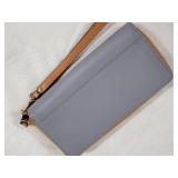 Dooney & Bourke Gray Leather Wristlet Wallet Purse