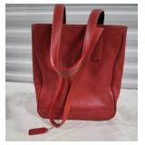 Red Leather Coach Handbag Purse ~  Hampton 7776