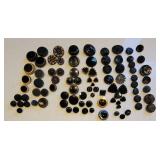 Beautiful Victorian Black Glass Mourning Button Collection