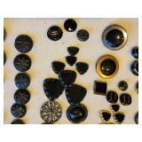 Beautiful Victorian Black Glass Mourning Button Collection