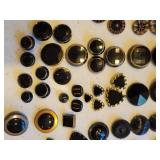 Beautiful Victorian Black Glass Mourning Button Collection