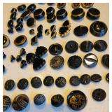 Beautiful Victorian Black Glass Mourning Button Collection