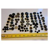 Beautiful Victorian Black Glass Mourning Button Collection
