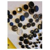Beautiful Victorian Black Glass Mourning Button Collection