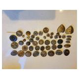 Ornate Antique Metal Button Collection