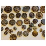 Ornate Antique Metal Button Collection