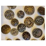 Ornate Antique Metal Button Collection