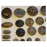 Ornate Antique Metal Button Collection