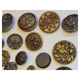 Ornate Antique Metal Button Collection