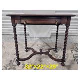 Antique Barley Twist Writing Desk  Cadillac Cabinet Co.