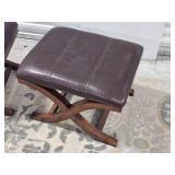 Contemporary Tressel Frame Leather Footstools