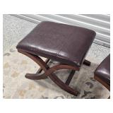 Contemporary Tressel Frame Leather Footstools