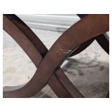 Contemporary Tressel Frame Leather Footstools