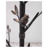 Bird in Branch Metal Glass Topped Side Table