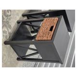 Modern Side Table Pair with Basket Drawer Insert
