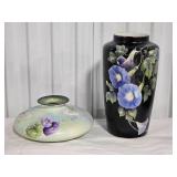Gorgeous Vintage European Handpainted Vase Pair