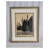 *SIGNED* Antique European Fine Art Drawing - Munchen