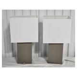 Modern Textile Base Table Lamp Pair