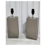 Modern Textile Base Table Lamp Pair