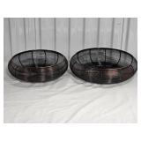 Modern Metal Wire Centerpiece Basket Pair