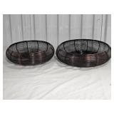 Modern Metal Wire Centerpiece Basket Pair