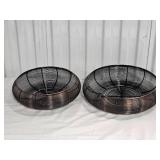 Modern Metal Wire Centerpiece Basket Pair