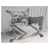 Modern Greyscale Accent Throw Pillow Collection - (4)