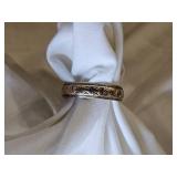 14K Gold Link Ring, 7g & 10K Detailed Wedding Band, 4g