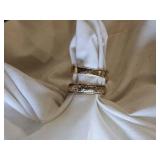 14K Gold Link Ring, 7g & 10K Detailed Wedding Band, 4g