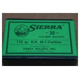 100 Sierra 30 Caliber 110 Gr RN M-1-Carbine Bullets