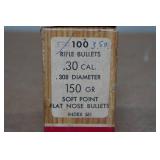 58 Norma 30 Caliber .308 150 Gr SP Flat Nose Match Bullets