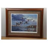Framed David Maass Print "Fruits of Your Labor - Bluebills" - 1624/4500