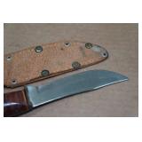 Fixed Blade Hunting Knife - Made in Japan - Leather Wrapped Handle